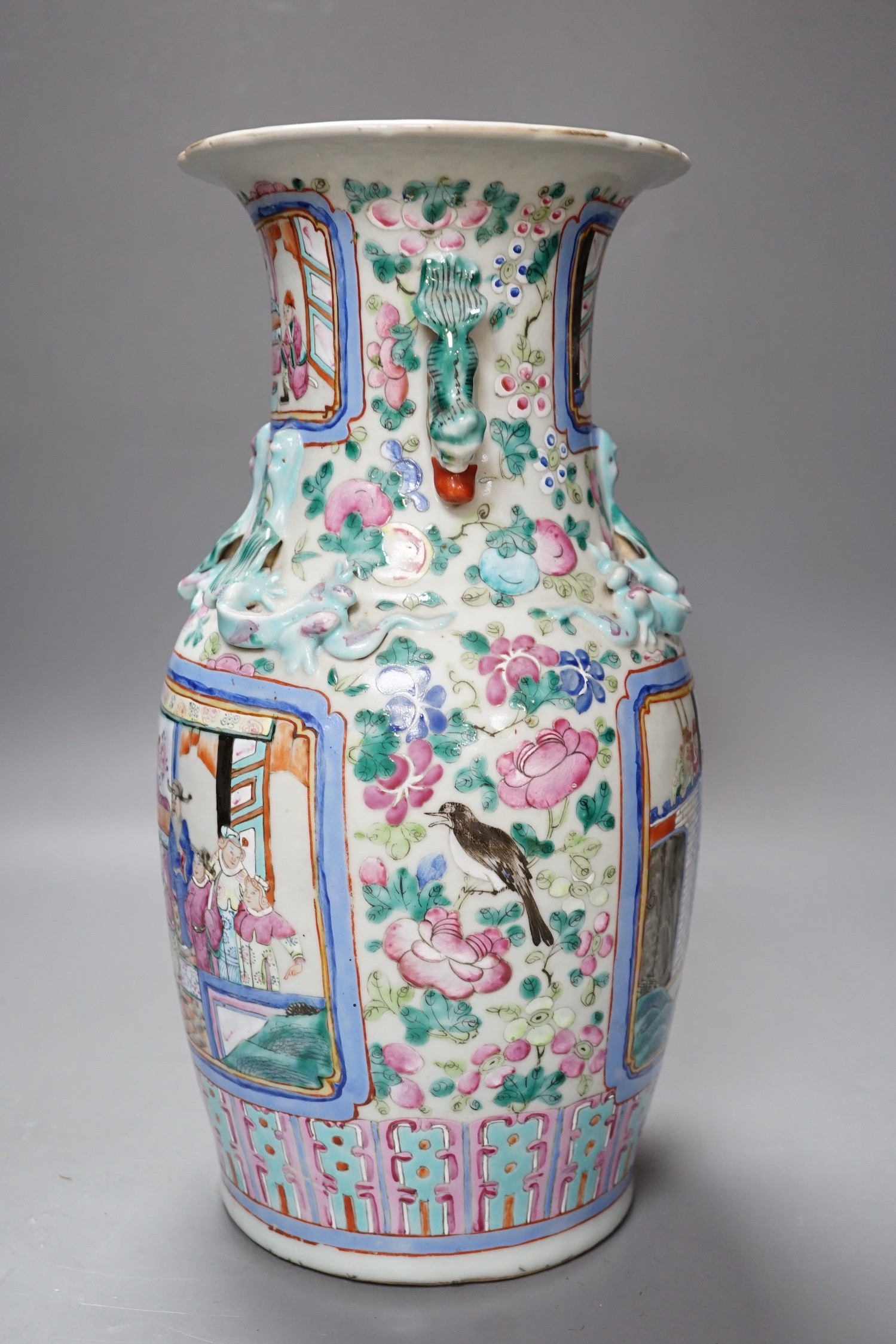 A 19th century Chinese famille rose vase, 36cm tall